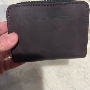 Portland, leather Merlot, small zip wallet